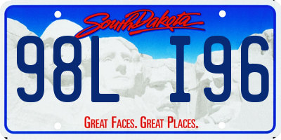 SD license plate 98LI96