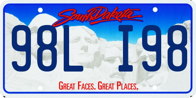 SD license plate 98LI98