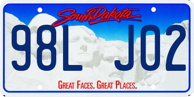 SD license plate 98LJ02