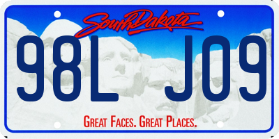 SD license plate 98LJ09