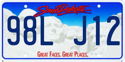 SD license plate 98LJ12