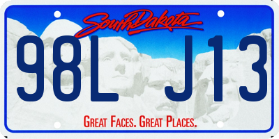 SD license plate 98LJ13