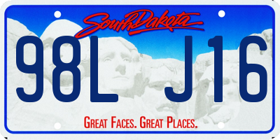 SD license plate 98LJ16