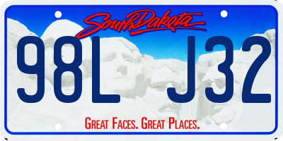 SD license plate 98LJ32