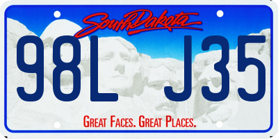SD license plate 98LJ35