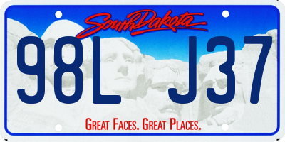 SD license plate 98LJ37