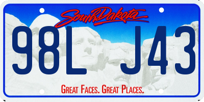 SD license plate 98LJ43