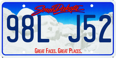 SD license plate 98LJ52