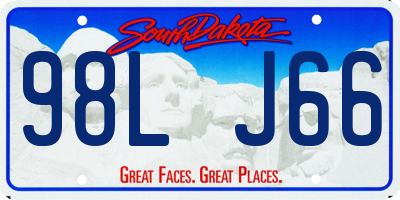 SD license plate 98LJ66