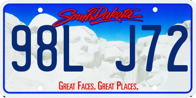 SD license plate 98LJ72