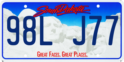 SD license plate 98LJ77