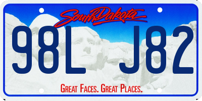 SD license plate 98LJ82