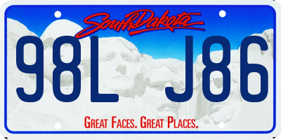 SD license plate 98LJ86