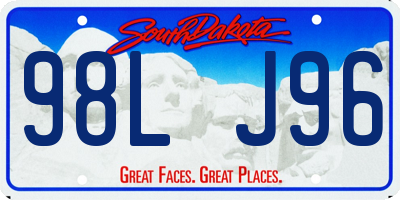 SD license plate 98LJ96