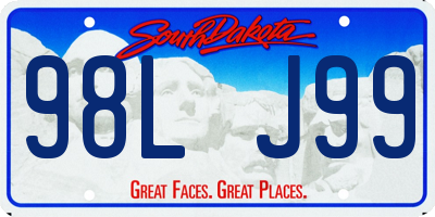 SD license plate 98LJ99