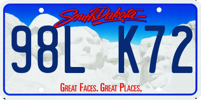 SD license plate 98LK72