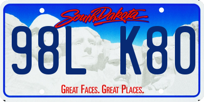 SD license plate 98LK80