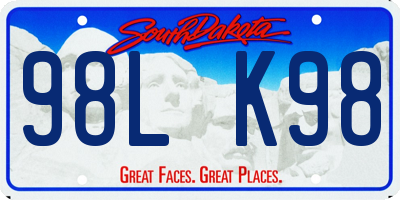 SD license plate 98LK98