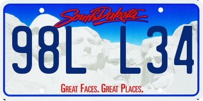 SD license plate 98LL34