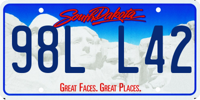 SD license plate 98LL42