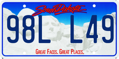 SD license plate 98LL49
