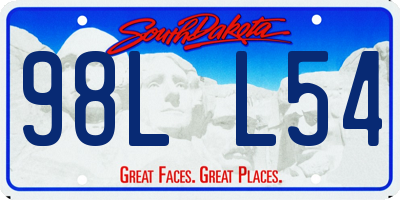 SD license plate 98LL54