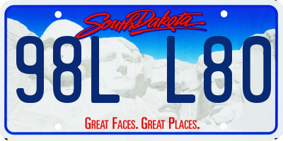 SD license plate 98LL80