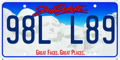 SD license plate 98LL89