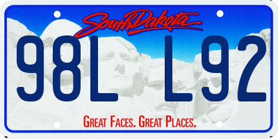 SD license plate 98LL92