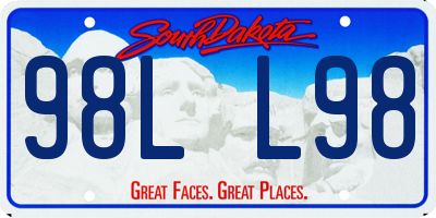 SD license plate 98LL98
