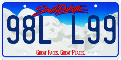 SD license plate 98LL99
