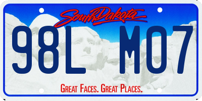 SD license plate 98LM07