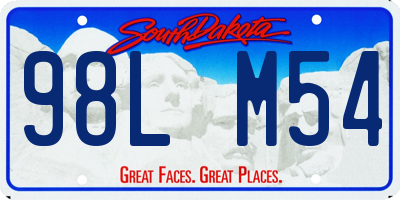 SD license plate 98LM54