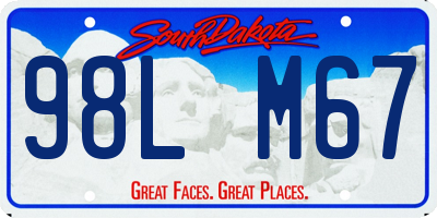 SD license plate 98LM67