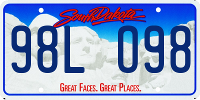 SD license plate 98LO98