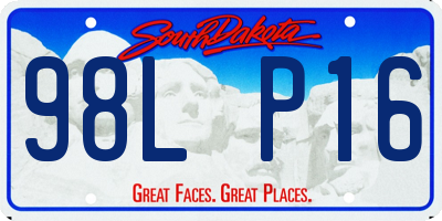 SD license plate 98LP16