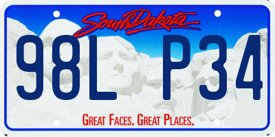 SD license plate 98LP34