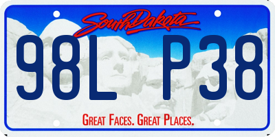 SD license plate 98LP38