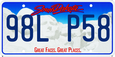 SD license plate 98LP58