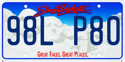 SD license plate 98LP80
