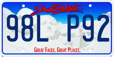 SD license plate 98LP92