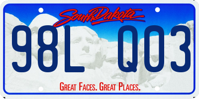 SD license plate 98LQ03