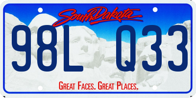 SD license plate 98LQ33
