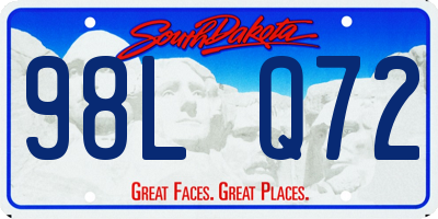 SD license plate 98LQ72