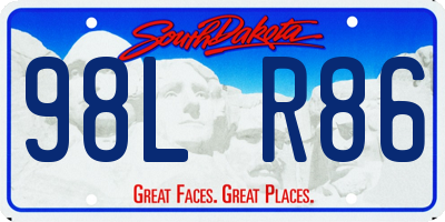 SD license plate 98LR86