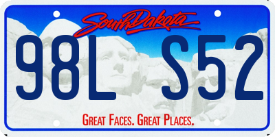 SD license plate 98LS52