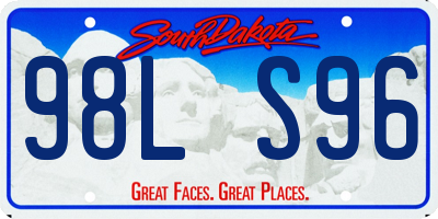 SD license plate 98LS96