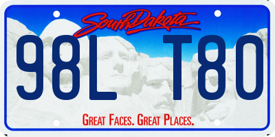 SD license plate 98LT80