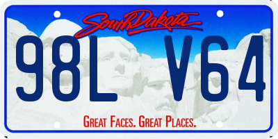 SD license plate 98LV64