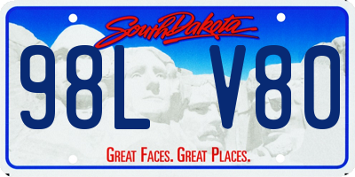 SD license plate 98LV80